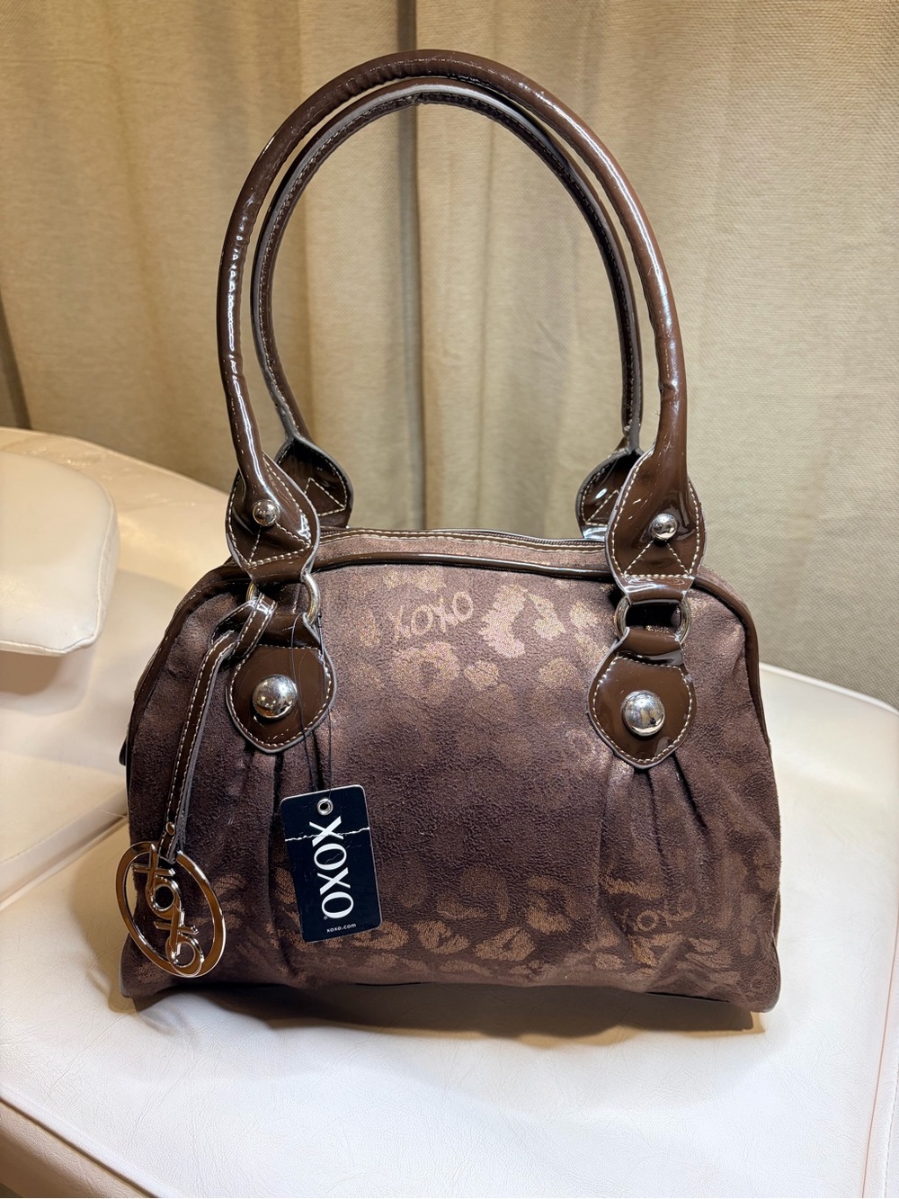 Oxo Brown Logo-Print Dome Satchel